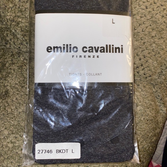 Emillio Cavallini Polka Dot Tights in Black ~ Large - Picture 1 of 4